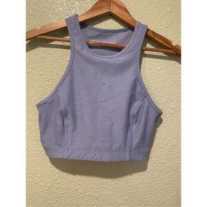 Outdoor Voices Womens Lilac Athena Racerback High Neck Crop Top Sports Bra Small